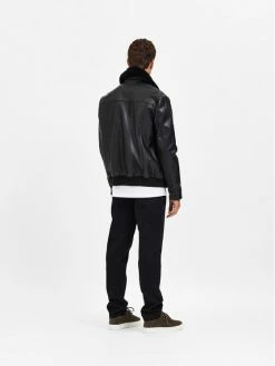 Συμφωνίες ✨ Selected Homme Άνδρες Δερμάτινα Μπουφάν Μπουφάν δερμάτινο Harris 16086879 Μαύρο Regular Fit 😀 -Selected Homme Κατάστημα unnamed file 107