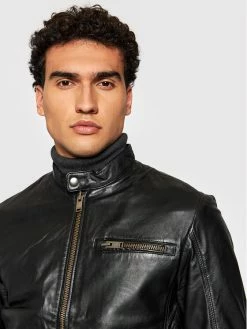 ΧΟΝΔΡΙΚΟ ΕΜΠΟΡΙΟ ⭐ Selected Homme Άνδρες Δερμάτινα Μπουφάν Μπουφάν δερμάτινο Iconic 16077540 Μαύρο Regular Fit 👏 -Selected Homme Κατάστημα unnamed file 1094