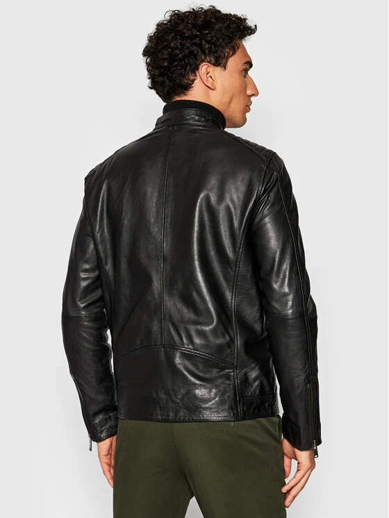 Συμφωνίες 😍 Selected Homme Άνδρες Δερμάτινα Μπουφάν Μπουφάν δερμάτινο Iconic 16077538 Μαύρο Regular Fit 😉 5 Συμφωνίες 😍 Selected Homme Άνδρες Δερμάτινα Μπουφάν Μπουφάν δερμάτινο Iconic 16077538 Μαύρο Regular Fit 😉 - Image 3