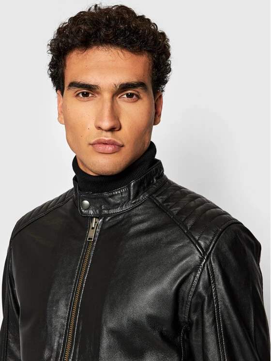 Συμφωνίες 😍 Selected Homme Άνδρες Δερμάτινα Μπουφάν Μπουφάν δερμάτινο Iconic 16077538 Μαύρο Regular Fit 😉 6 Συμφωνίες 😍 Selected Homme Άνδρες Δερμάτινα Μπουφάν Μπουφάν δερμάτινο Iconic 16077538 Μαύρο Regular Fit 😉 - Image 4