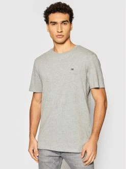 Εξοδος 😀 Selected Homme Άνδρες T-shirts T-Shirt Madrid 16082911 Γκρι Regular Fit 😍