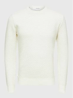 Τοπ 10 👏 Selected Homme Άνδρες Πουλόβερ Atlanta 16086744 Εκρού Regular Fit 👏