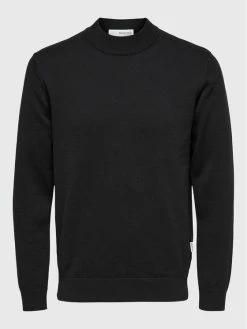 Εκπτωση ✔️ Selected Homme Άνδρες Πουλόβερ Robert 16086643 Μαύρο Relaxed Fit 🌟