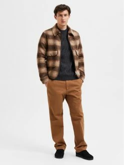 Best Pirce 💯 Selected Homme Άνδρες Μεταβατικά Μπουφάν Μπουφάν μεταβατικό Hope 16086120 Καφέ Regular Fit 🎁