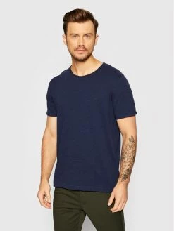 Συμφωνίες 😀 Selected Homme Άνδρες T-shirts T-Shirt Morgan 16071775 Σκούρο μπλε Regular Fit ⭐