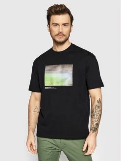 Flash Sale 💯 Selected Homme Άνδρες T-shirts T-Shirt Gunther 16083376 Μαύρο Loose Fit 😍