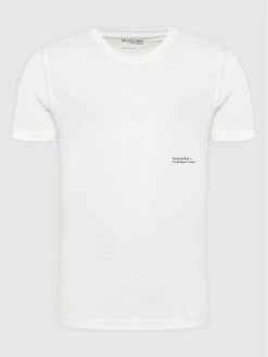 Συμφωνίες ⌛ Selected Homme Άνδρες T-shirts T-Shirt Matteo 16086243 Λευκό Regular Fit ✨