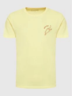 Πολύ καλή προσφορά 🤩 Selected Homme Άνδρες T-shirts T-Shirt Brock 16084690 Κίτρινο Regular Fit ⭐