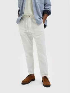 Καλύτερη πώληση 😍 Selected Homme Άνδρες Υφασμάτινα Παντελόνια Παντελόνι υφασμάτινο Newton 16083584 Λευκό Slim Fit ✔️