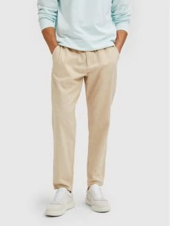 Τοπ 10 👏 Selected Homme Άνδρες Υφασμάτινα Παντελόνια Παντελόνι υφασμάτινο Newton 16083584 Μπεζ Slim Fit 😀