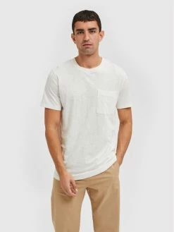 Συμφωνίες 🌟 Selected Homme Άνδρες T-shirts T-Shirt Rockford 16083432 Λευκό Regular Fit 👏
