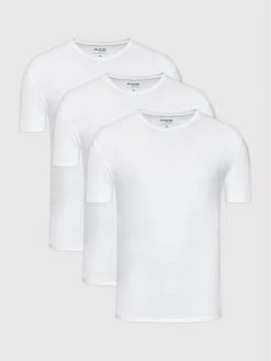 Προϋπολογισμός ✔️ Selected Homme Άνδρες Σετ 3 T-Shirts New Pima 16076191 Λευκό Regular Fit 😍