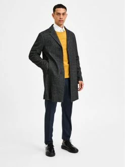 Αγορά ⭐ Selected Homme Άνδρες Χειμωνιάτικα Παλτά Μάλλινο παλτό Hagen 16081403 Γκρι Regular Fit 🌟 -Selected Homme Κατάστημα unnamed file 342