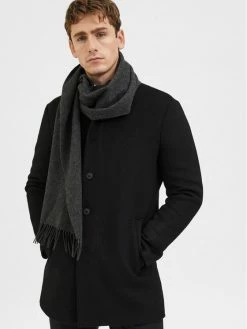 Εξοδος 🔥 Selected Homme Άνδρες Μεταβατικά Παλτά Μάλλινο παλτό Floyd 16086973 Μαύρο Regular Fit 🌟