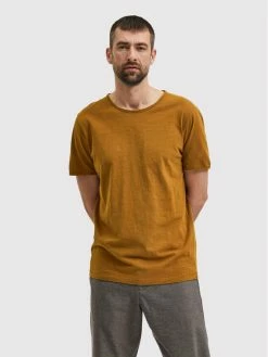 Αγορά 🥰 Selected Homme Άνδρες T-shirts T-Shirt Morgan 16071775 Καφέ Regular Fit 🎉