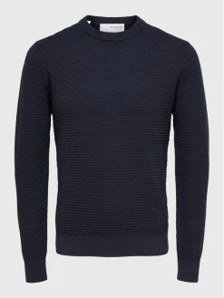 Ολοκαίνουργιο 🎉 Selected Homme Άνδρες Πουλόβερ Atlanta 16086744 Σκούρο μπλε Regular Fit 🔥